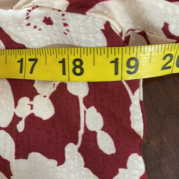 Alexis Womens Blouse Top S Red Floral Lace Up Boho Rayon Viscose Neiman Marcus - Picture 8 of 10